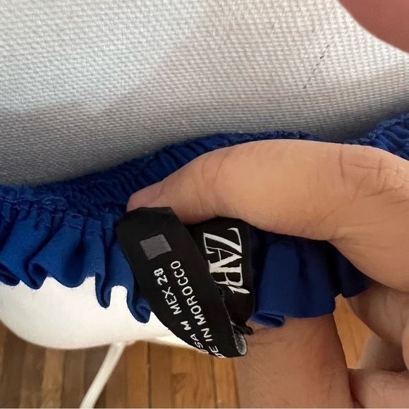 Zara poplin blue crop top - Picture 11 of 16